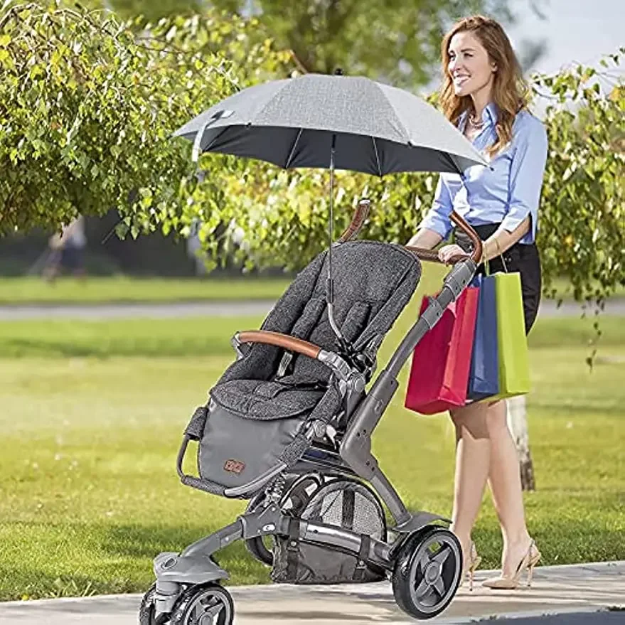 Mini Sun Umbrella Sun Umbrella Stroller Umbrella With Clamp 360 Degree Adjustable UV Protection Stroller Universal Umbrella Sunshade For Baby Pram