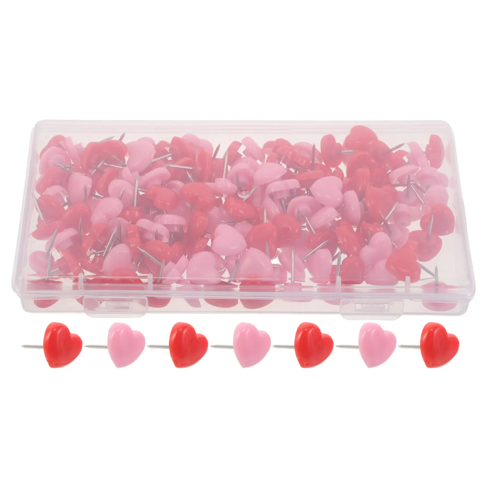 150Pcs 핑크 하트 압정 플랫 헤드 장 푸시 핀 코르크 보드 사무실 학교 게시판 크리 에이 티브 데스크 벽