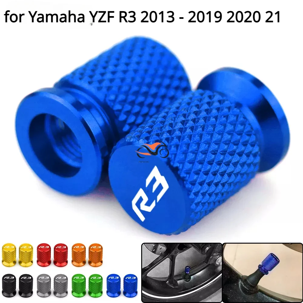 

R3 Motorcycle Tire Valve Air Port Stem Cap Cover Plug CNC Aluminum Motorcycle Accessories for Yamaha YZF R3 2013 - 2019 2020 21