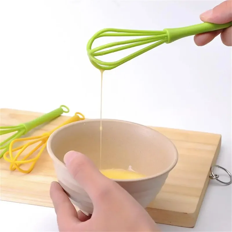 Kitchen Silicone Whisk Non-Slip Egg Beater Milk Frother Kitchen Utensil  Kitchen Silicone Egg Beater Tool Easy To Clean