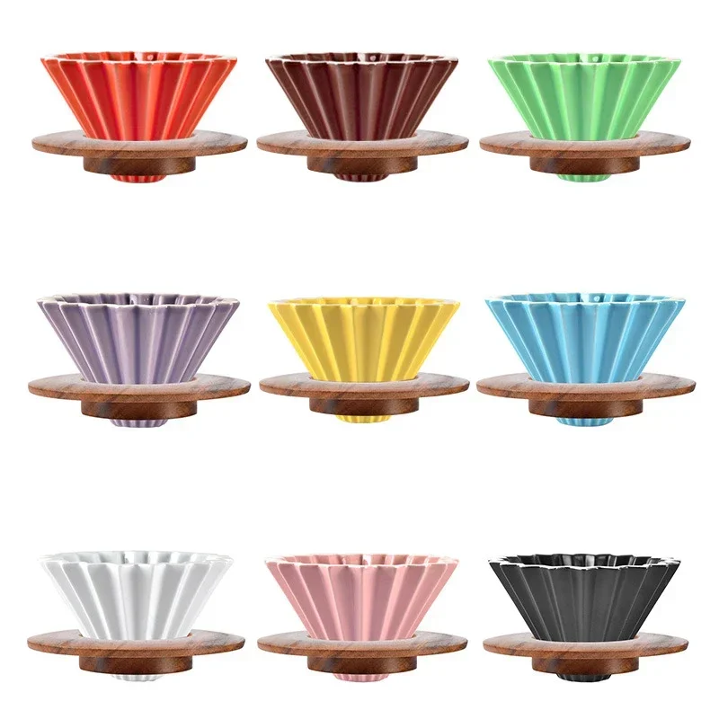 Description Picture 2 of itemCeramic Coffee Dripper Pour Over Coffee Maker Handmade Origami Coffee Filter Cup Flower Shape Funnel Drip Cafe Cake Cup
