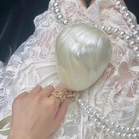 Women's Acrylic Premium Mini Egg Bag Luxury Fashion Pearl Dinner Clutch Bag Cute Phone Mouth Red Envelope for Wedding Party - Image 4