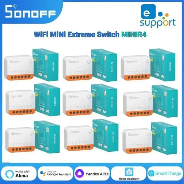 SONOFF MINIR4 Wi-Fi Smart Switch 10A MINI Extreme Smart Home Relay Module Remote Voice Control forAssistant Alexa Alice Google