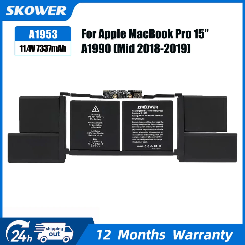 SKOWER A1953 バッテリー Apple APPLE MacBook Pro 15インチ A1990