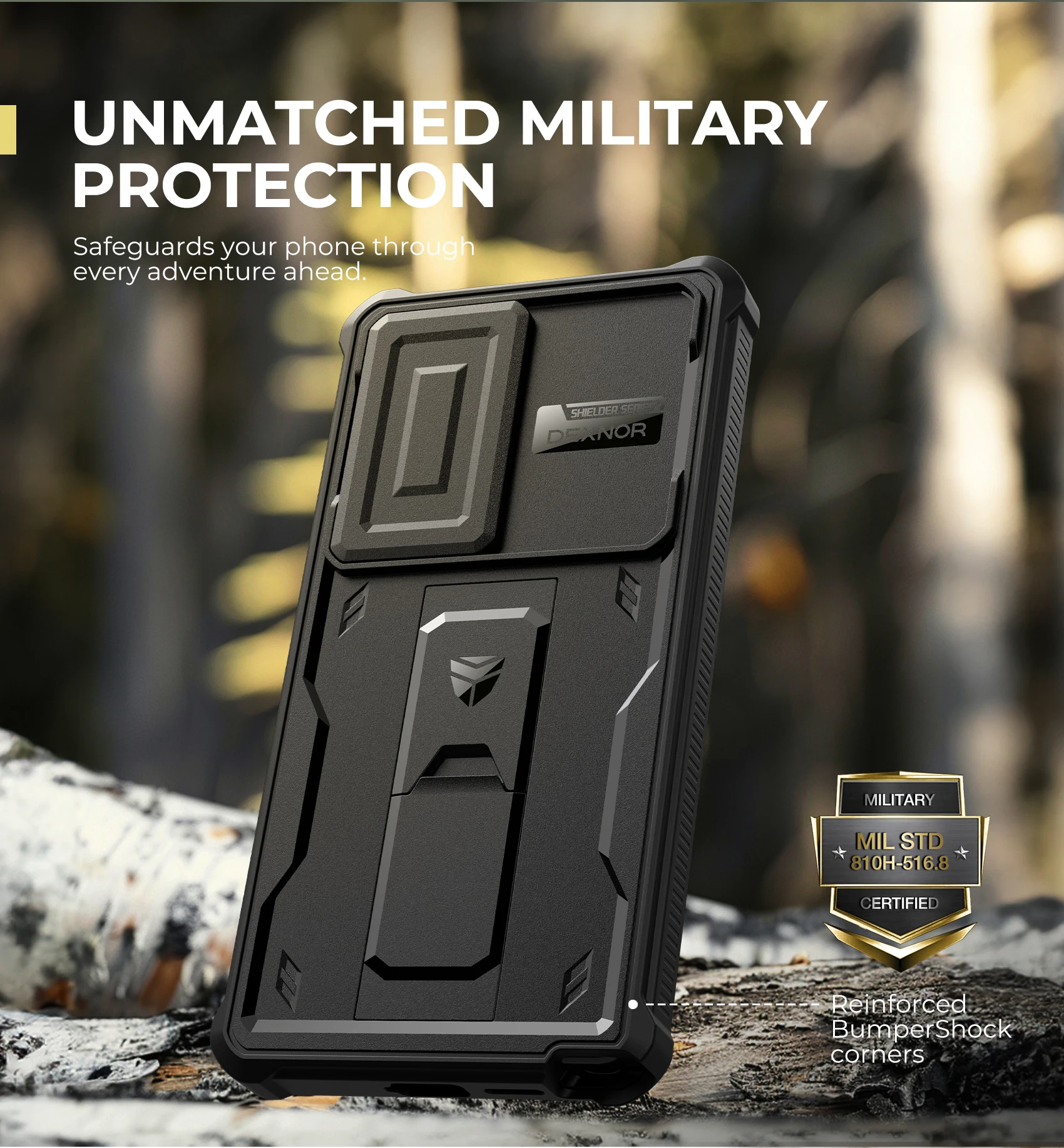 Dexnor For Samsung Galaxy S25 Ultra 2025 Case Full Body Rugged Case with Camera Cover & Built-in Screen Protector Kickstand Case 5