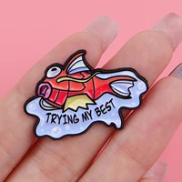 Cute Fish Enamel Pin Lapel Pins for Backpacks Cartoon Anime Brooches for Women Fashion Jewelry Accessories Friends Gift 2