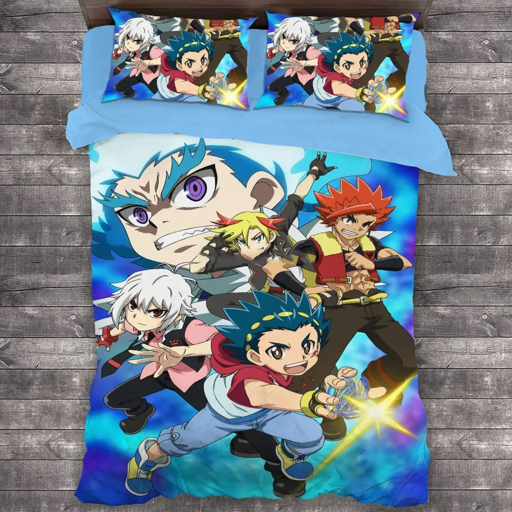 Anime Beyblade Burst Bedding Set Duvet Cover Bedroom Comforter Covers Single Twin King ​Size Quilt Cover Home Textile 2/3PCS 4