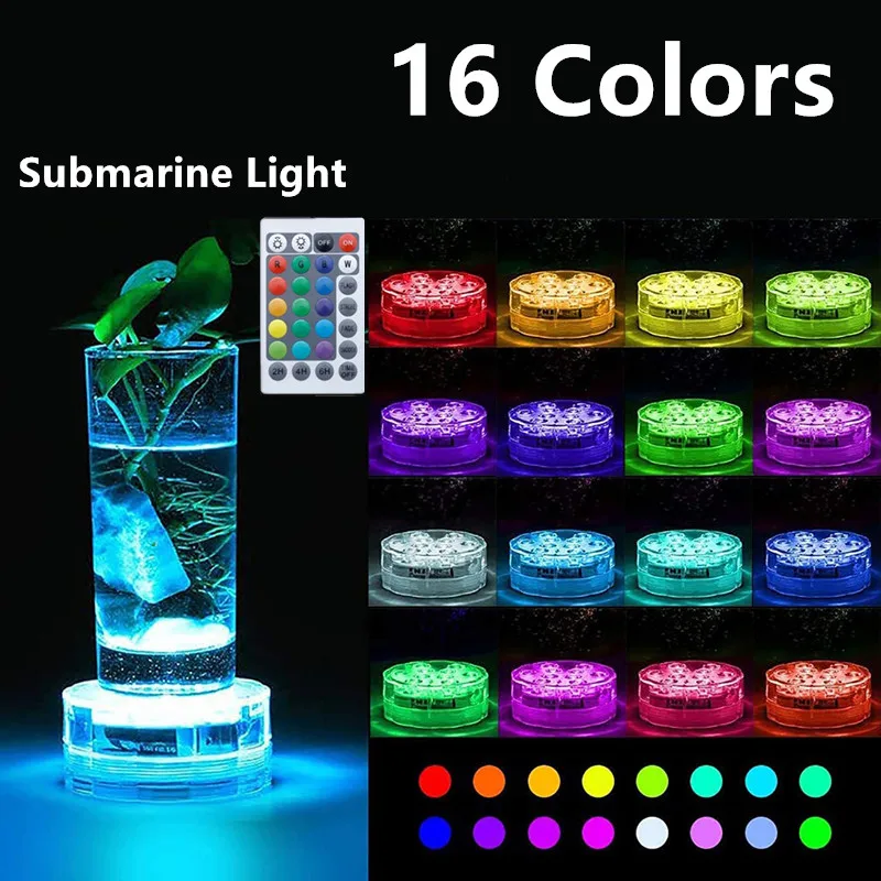

IP68 Waterproof Multi Color Underwater Night Lamp Submersible LED Lights Tea Light Vase Bowl Party Wedding Christmas Decoration