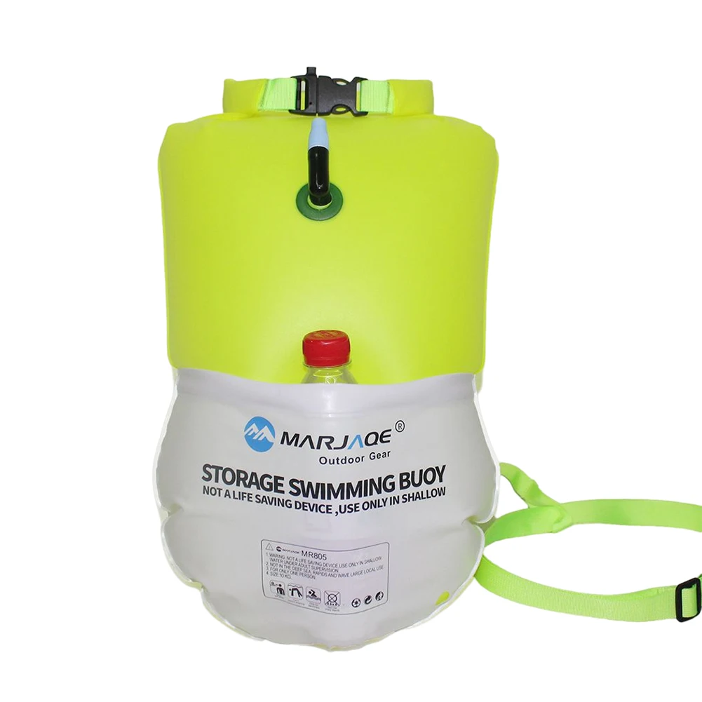 Inflatable Open Swimming Buoy Portable Clothing Wallet Storage for Rafting Snorkeling Diving 20L Swimming Water Sport Safety Bag