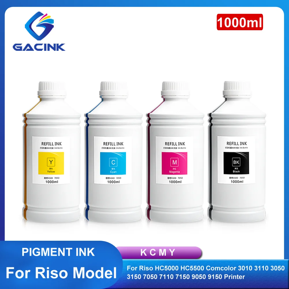 

Compatible Refill Bulk Pigment Ink for Riso HC5000 HC5500 Comcolor 3010 3110 3050 3150 7050 7110 7150 9050 9150 Printer