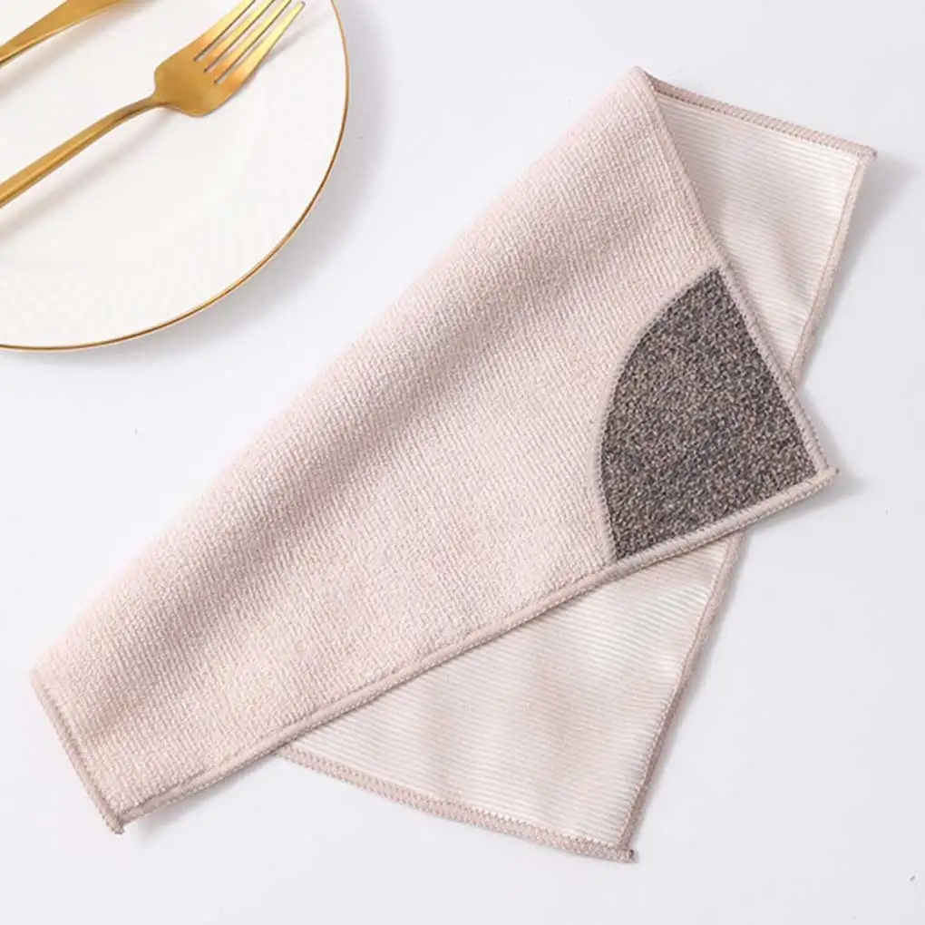 Table Wiper Home Washcloth Double sided Dish Wiping Rag Microfiber