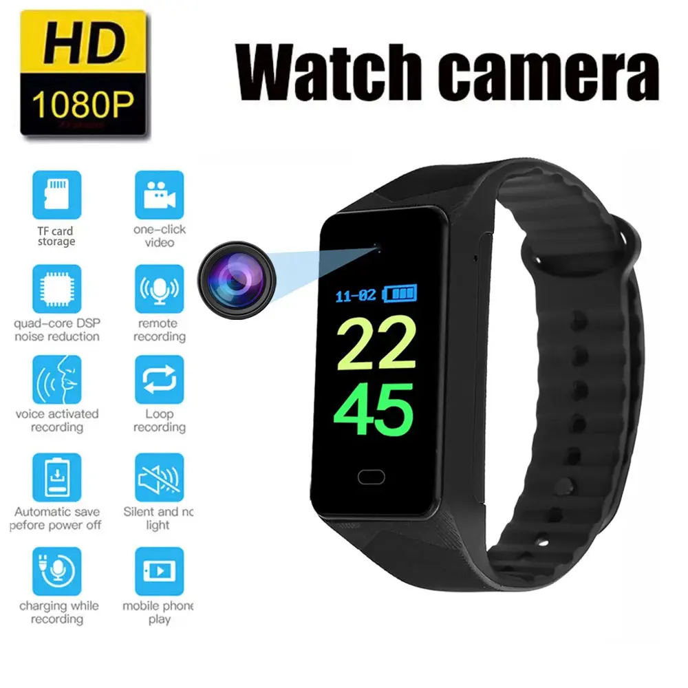 Mini 1080P Hd Camera Dv Professional Digital Voice Video Recorder Bracciale Dittafono Small Micro Sound Home Security Cam