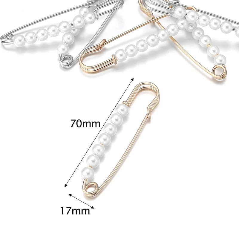 5 개/몫 70x17mm 모조 진주 페르시 브로치 핀 DIY 공예 장식품에 대 한 안전 핀 가방 의류 결과 액세서리 만들기