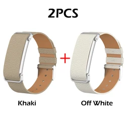 Premium Leather Strap for Fitbit Air - Adjustable Replacement Band Bracelet (2PCS - 3)
