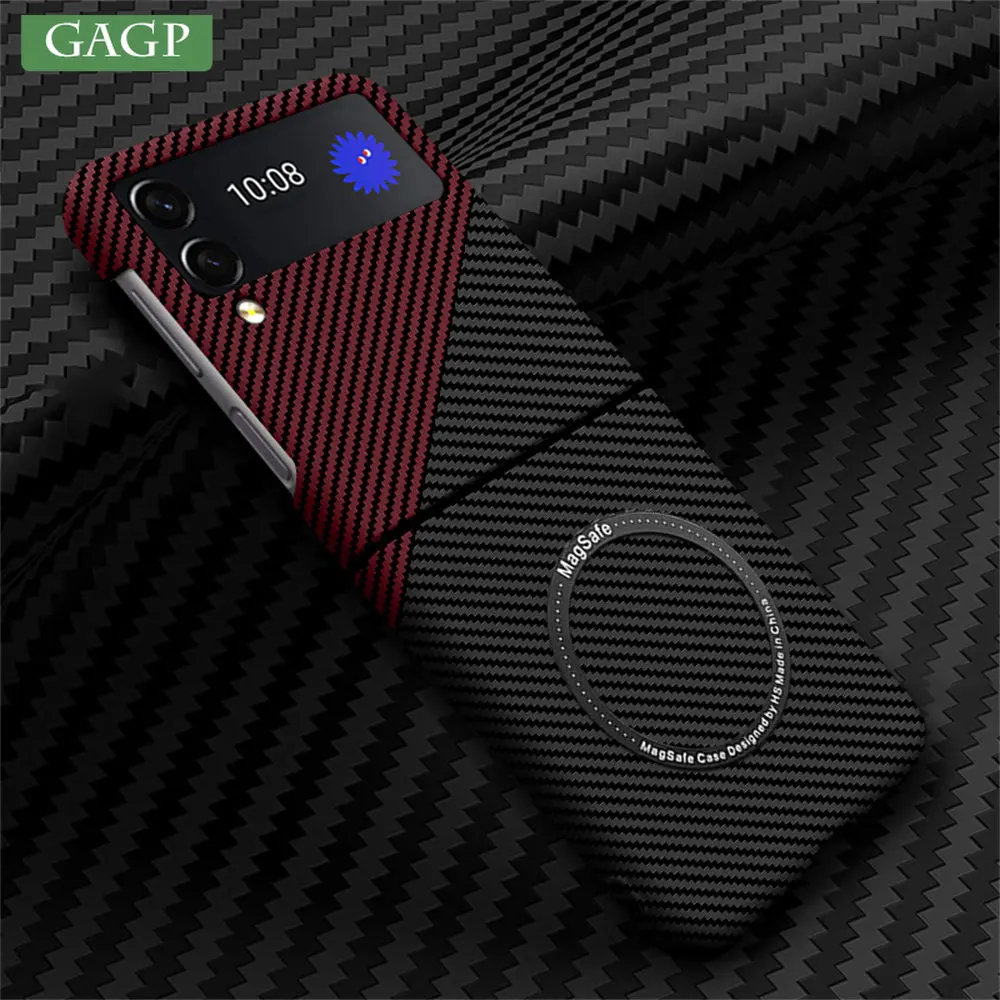 Funda magnética de fibra de carbono para teléfono móvil Samsung