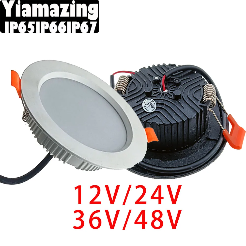 AC DC 12V 24V 36V 48V LED Downlight IP65 IP66 IP67 Outdoor Waterproof 6W 9W 12W Bathroom Toilet Eaves Ceiling Lamp Spot Light