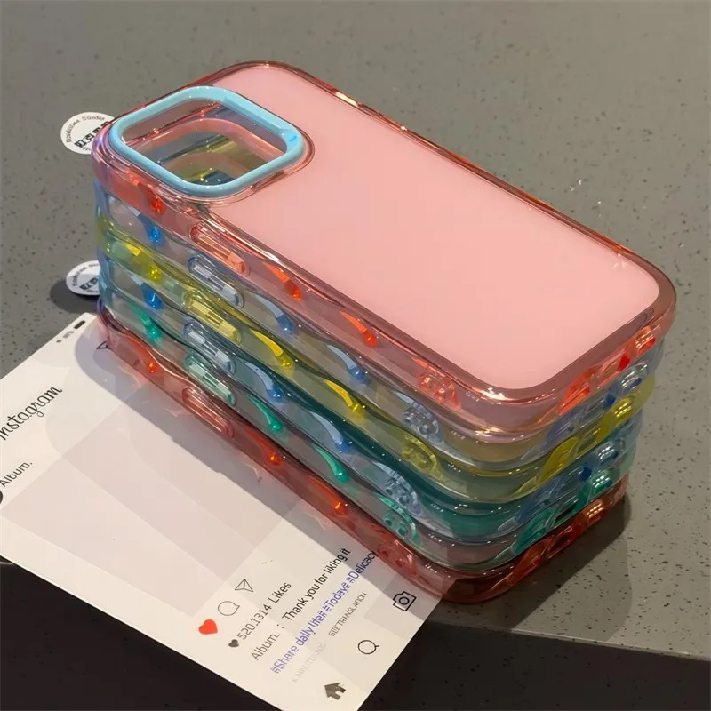 Luxury Jelly Candy Shockproof Soft Hit Color Bumper Armor Aesthetic Case