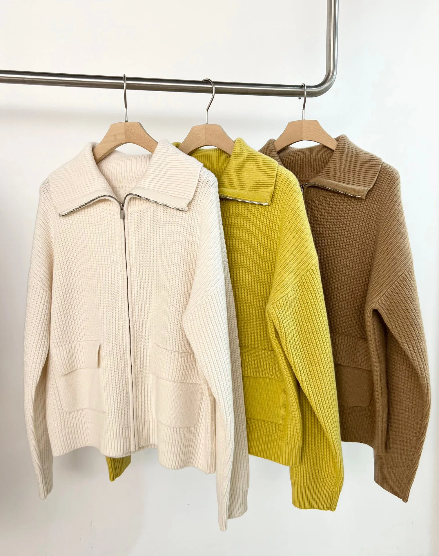 

Pure Cashmere High Quality Zipped Casual Cardigan