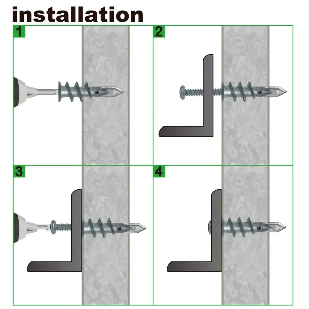 Hollow Wall Plasterboard Anchor Zinc Alloy Drywall Self-drilling Anchors E8/13*41mm #8*1-1/4 Tapping Screw drywall anchor kit hollow wall anchor set drywall anchor self tapping screws