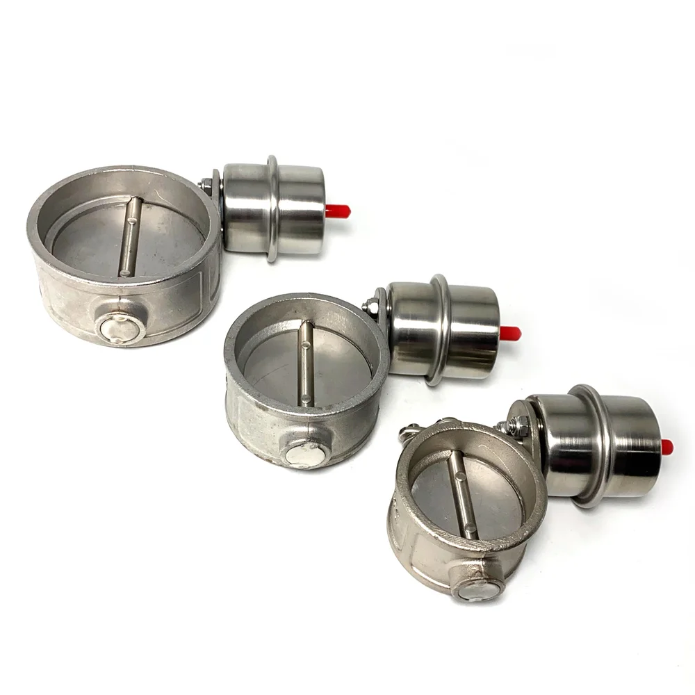 Car Stainless Steel Exhaust Control Valve Cutout Set Vacuum Actuator Closed Style Pipe Muffler Control Valve 51mm 63mm 76mm