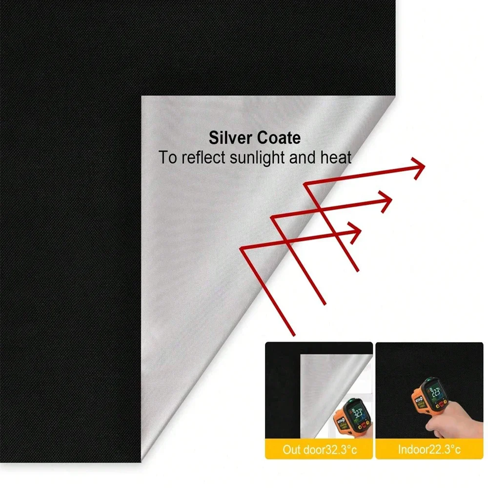 Customized Blackout Curtain Self-adhesive Cooling Window Shades With Silver Coate For Living Room Bedroom Home Window Film Cloth