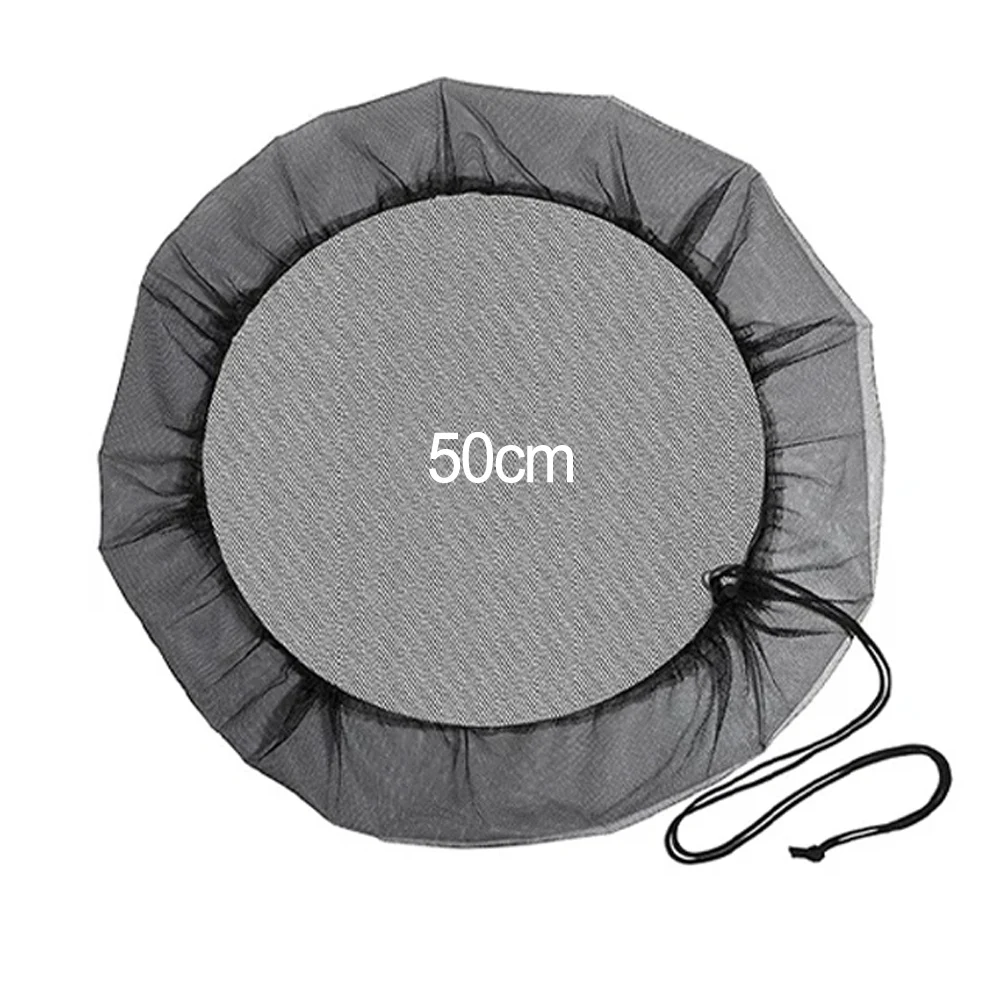 Rain Barrel Cover Pond Protector Net Rain Bucket Net With Cord Rain Bucket Water Cover 50cm