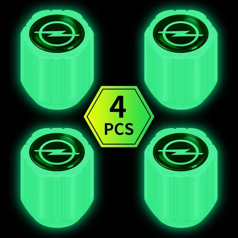 thumbnail image 1 of Juego de 4 tapones luminosos para válvula de neumático de coche, decoración fluorescente para Opel Astra Insignia Mokka Zafira Corsa Vectra Antara Meriva, 1 of 5