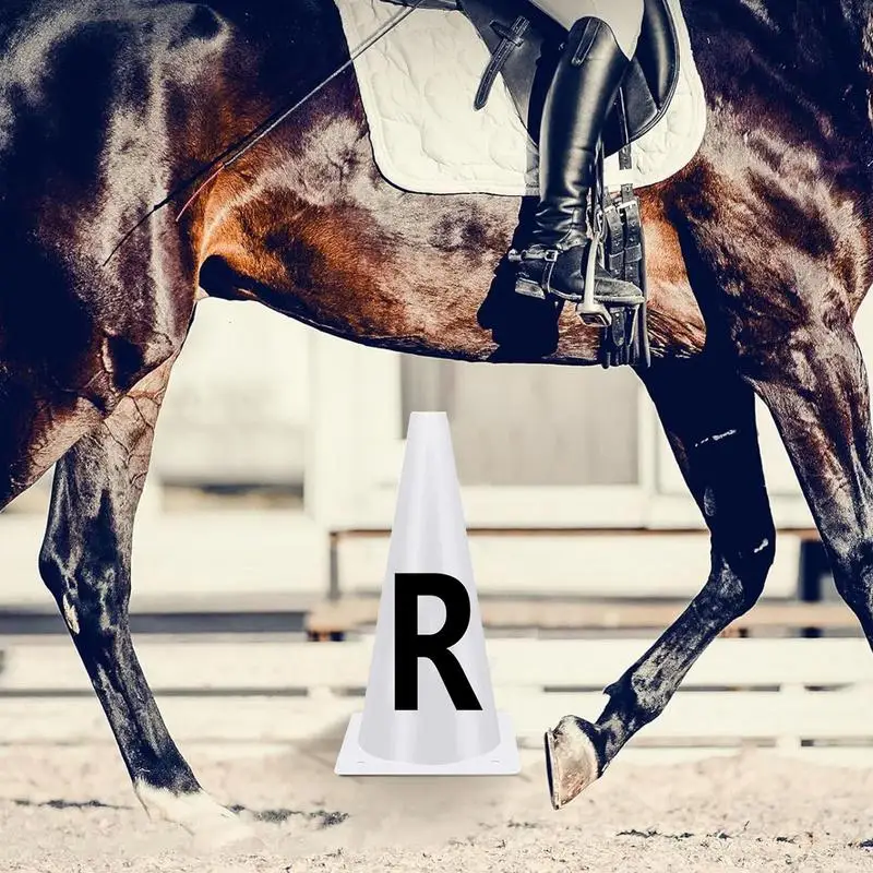 Equestrian Cones For Sports Training White Dressage Cones With Letters Sports Training Cones Horse Training Equipment For Sports 6