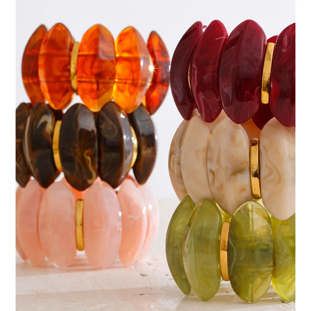 Yhpup Bracelet Wide Statement Waterproof Fashion Elasticity