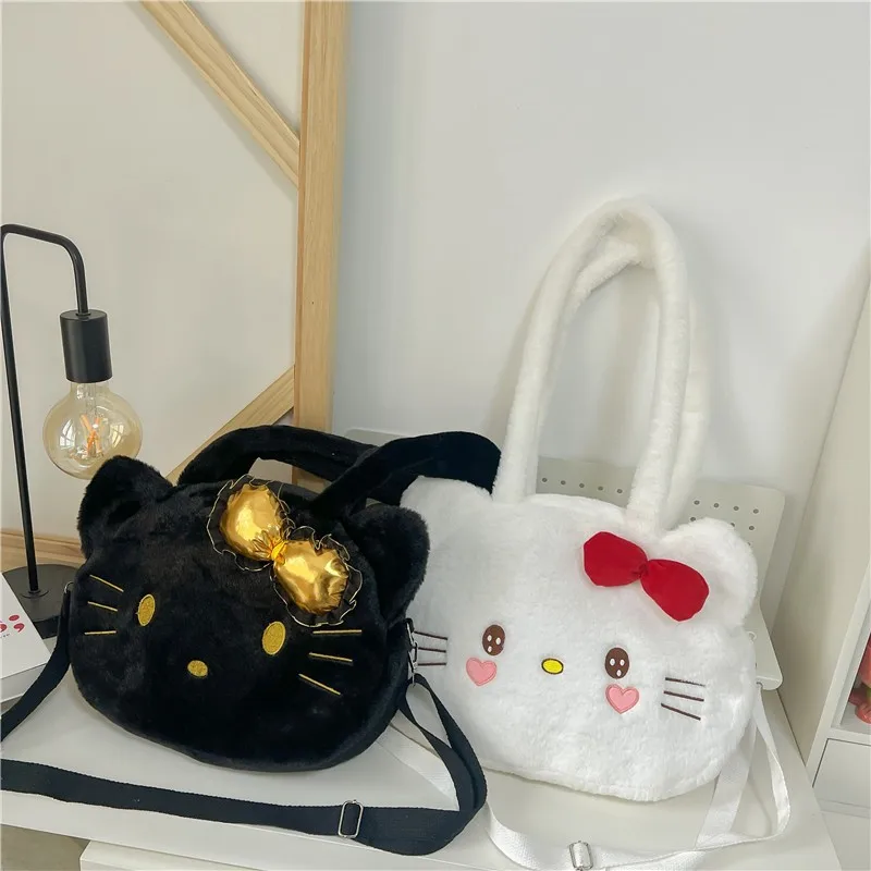 

Anime Hello Kitty Sanrio Stuff Plush Shoulder Bags Lovely Crossbody Bag Cartoon High Capacity Storage Handbag for Outdoor Travel