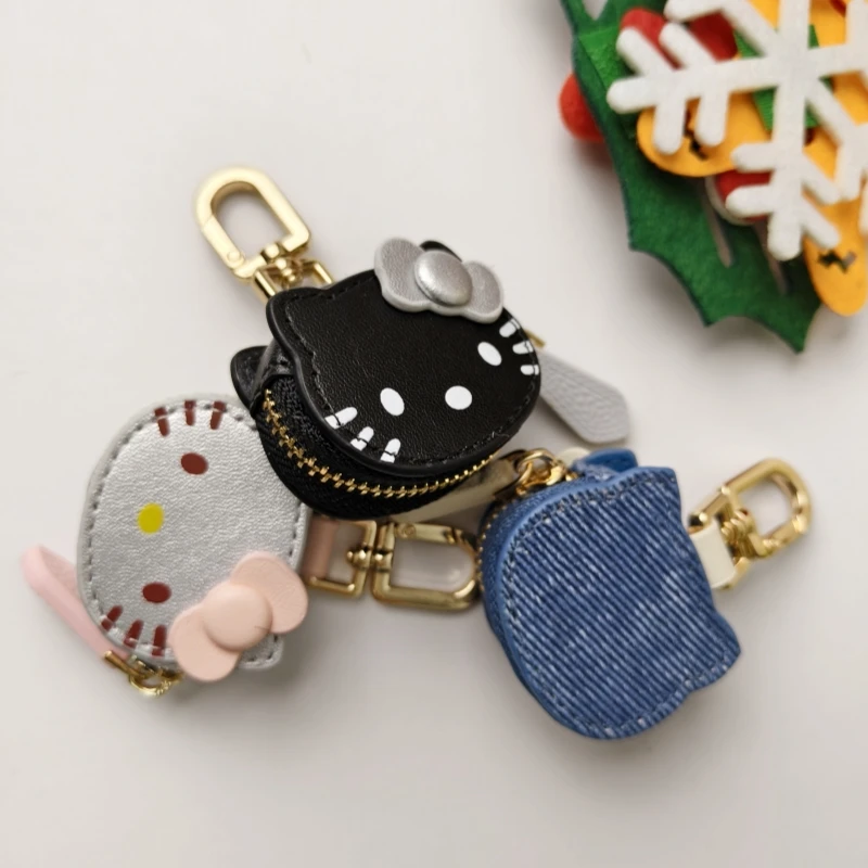 Hello Kitty Key Chain Cartoon Leather Bag Keychain Pendant Fashion Clothing Accessories Birthday Gift