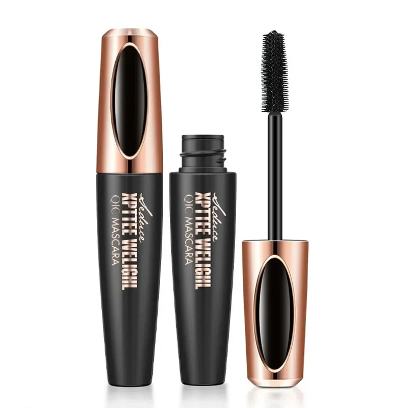 QIC Eyelash Mascara XPTTEE WELIGHL Lasting Mascara & Eyeliner Waterproof Thick Long Curly Silicone Eyelash Brush 4D Mascara