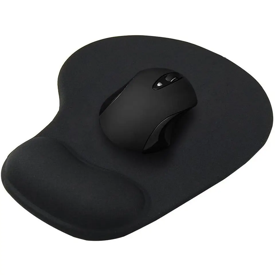 Tapis De Souris Ergonomique Avec Repose-poignet Gel - 23,9x20,6 Cm, Surface Tissu Lisse, Base Antidérapante PU (Noir)