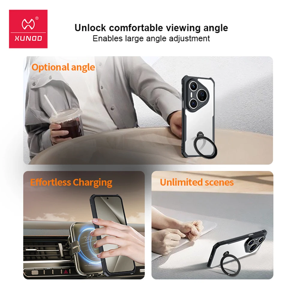 Xundd Shockproof Airbag Phone Case with Camera Protection and Clear Acrylic+TPU Shell