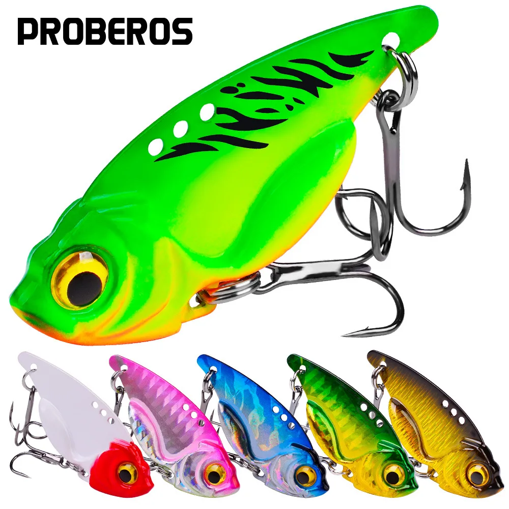 PROBEROS 1PCS Metal VIB Fishing Lures Vivid Vibrations Spoon Lure