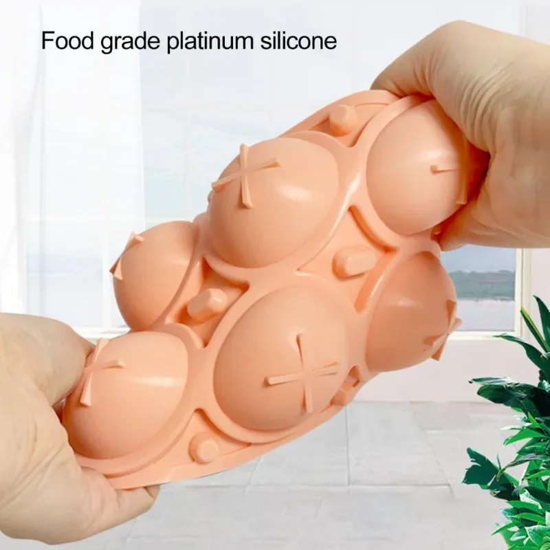 6 Cavitie Circular Ice Hockey Mold Silicone Ice Cube Mold DIY Ball Round Jelly Making Mould for Cocktail Whiskey Drink Molde ice mold