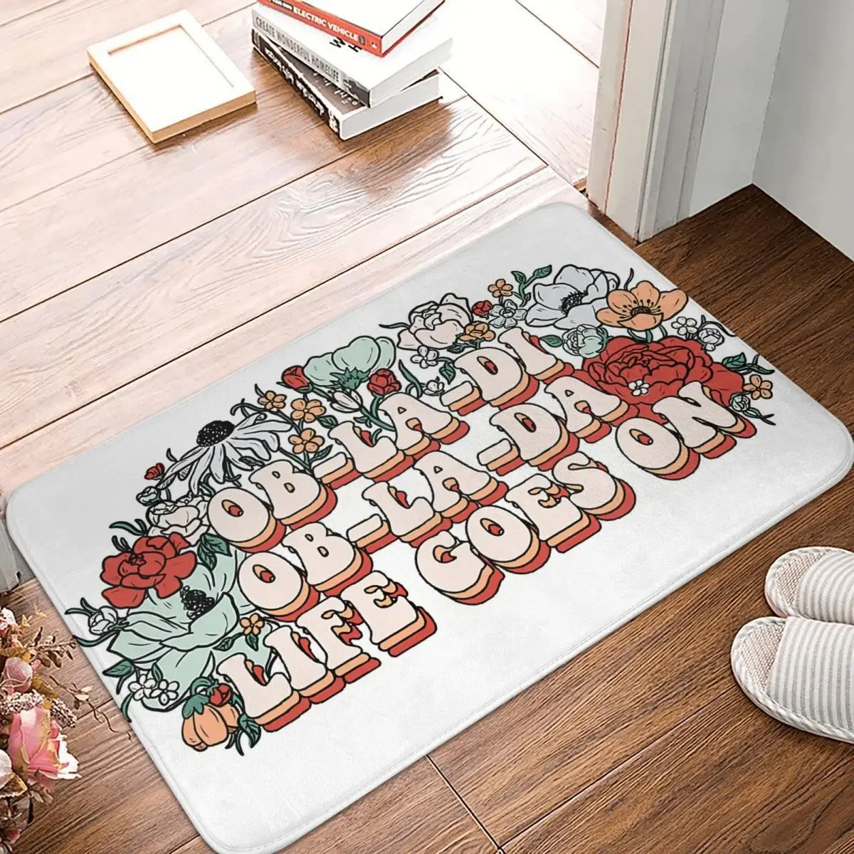 

Retro Non-slip Rug Doormat Kitchen Mat Ob La Di Balcony Carpet Home Decor