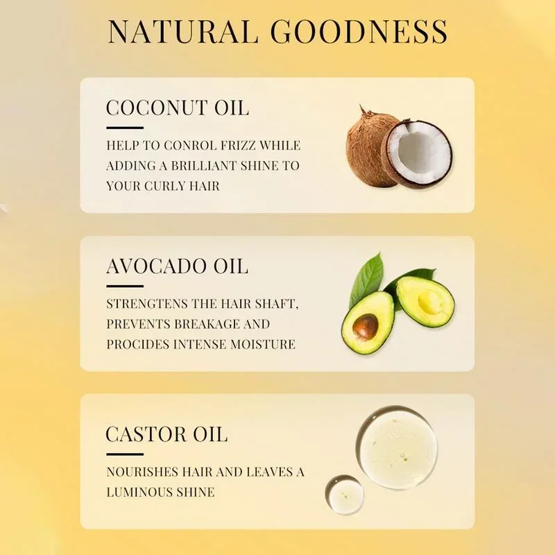 Curly Hair Products Mousse Care Coconut Oil Smoothing Frizz Control Enhanced Curl Wavy Wigs Hair Styling Cream Mousse Foam curly hair mousse