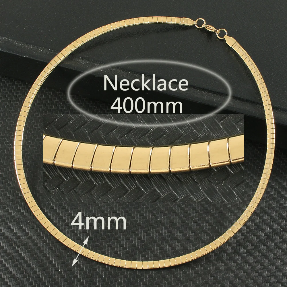 8mm Stainless Steel Jewelry Fashion Romantic Plated gold color Torques Necklaces For women women jewelry