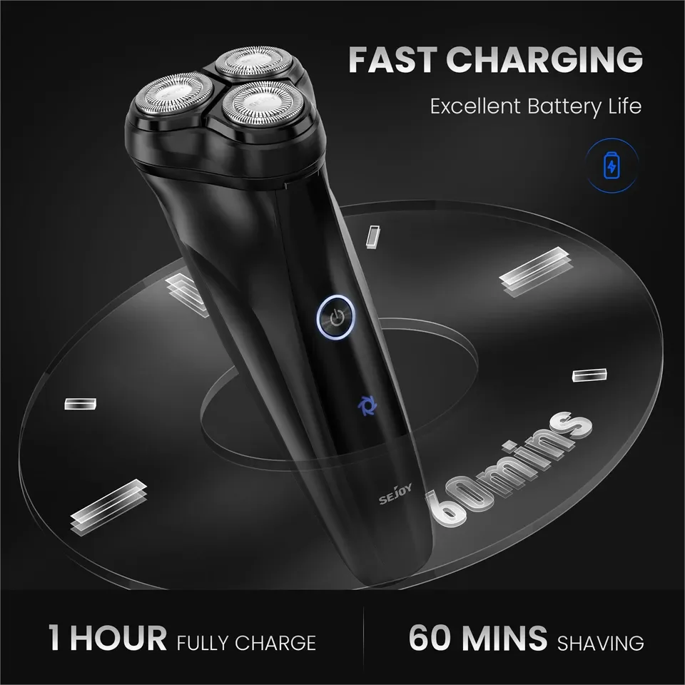 SEJOY Electric Razor 3D Rotary Shaver Pop-Up Beard Trimmer Rechargeable For Men hair clipper,electric shaver,hair trimmer,electric razor,rotary shaver