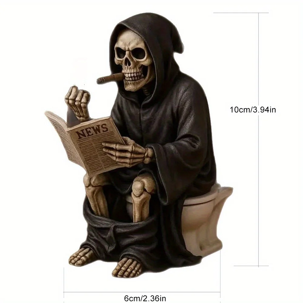 Gothic Spooky Skeleton/ Skull Middle Finger Reaper/ Collectible Figurines/ Quirky Halloween Home Desktop Decor
