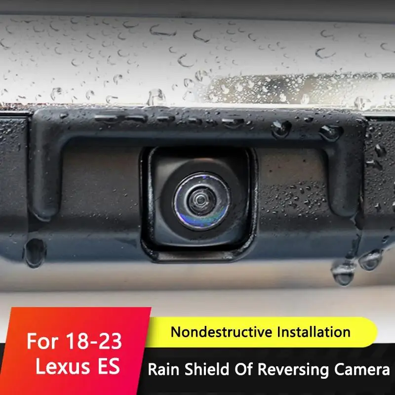 QHCP Car Reversing Camera Anti Rain Cover Protection Waterproof Rain Visor Shield For 18-24 Lexus ES200 260 300h Accessory