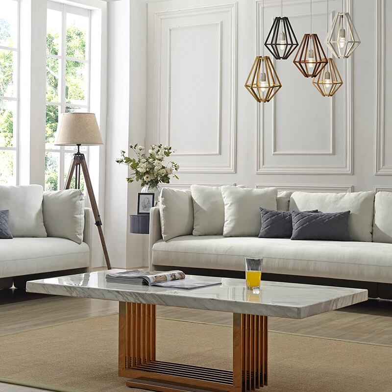 

Роскошный кофейный столик из нержавеющей стали, мраморный журнальный столик прямоугольной формы для гостиной.