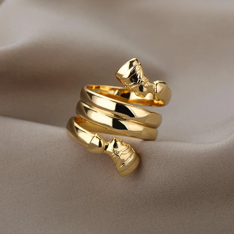 Anillos Vintage de Reina egipcia Nefertiti para mujer, anillo de