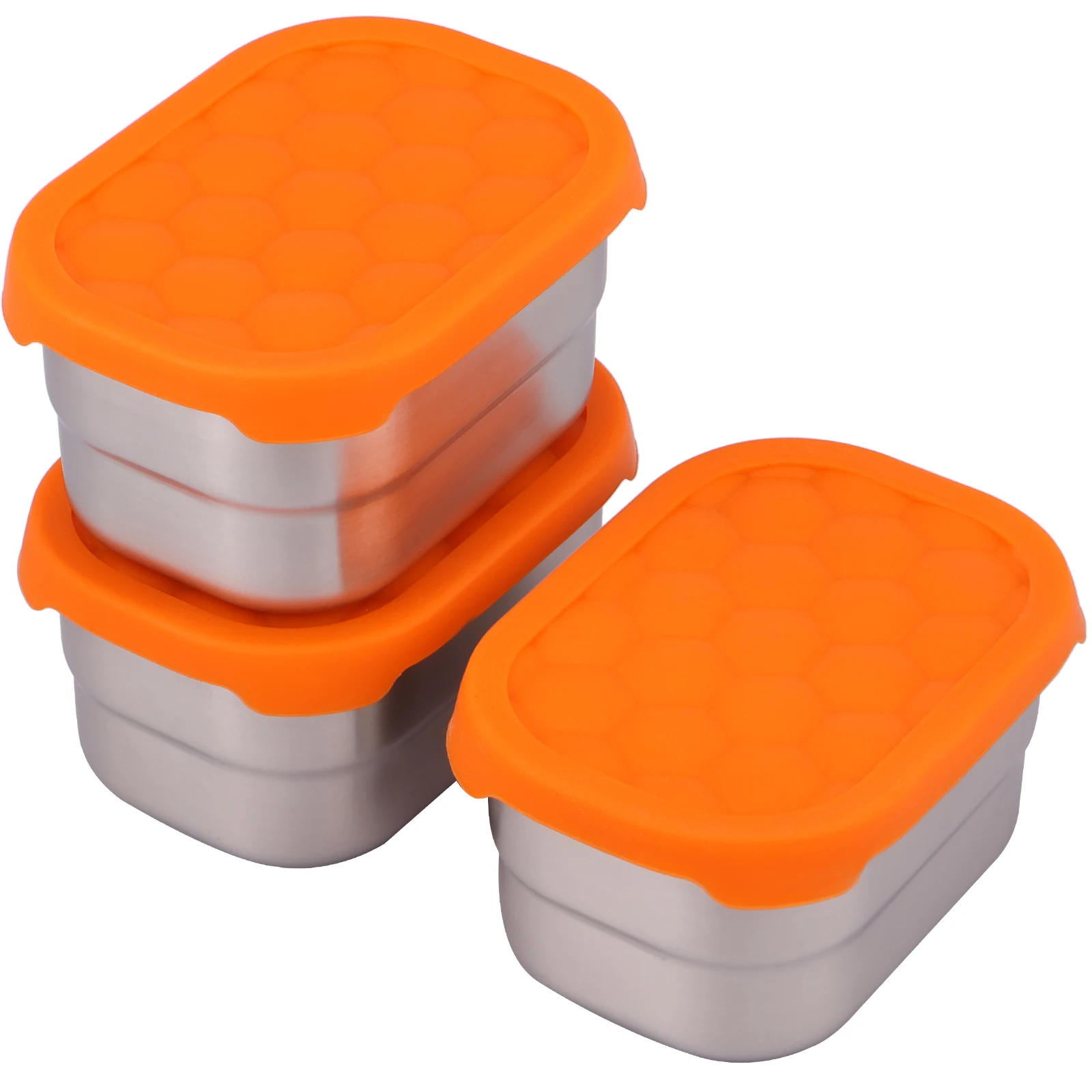 Stainless Steel Snack Containers With Silicone Lids, Leakproof