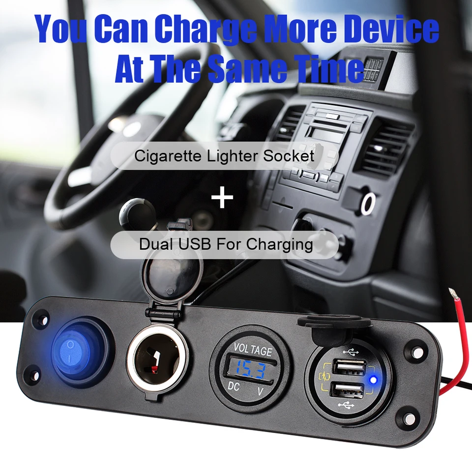 12V/24V 3 vie Multi presa accendisigari per auto accessori porta Splter USB tripla spina con caricatore adattatore per auto USB Y9E5  34