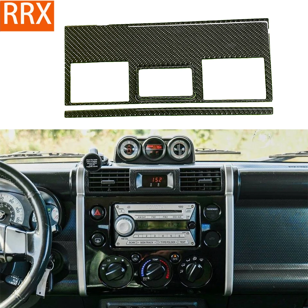 

For Toyota FJ Cruiser 2007-2014 Center Air Outlet Set Cover Real Carbon Fiber Stickers Automotive Interior Moulding Accessories