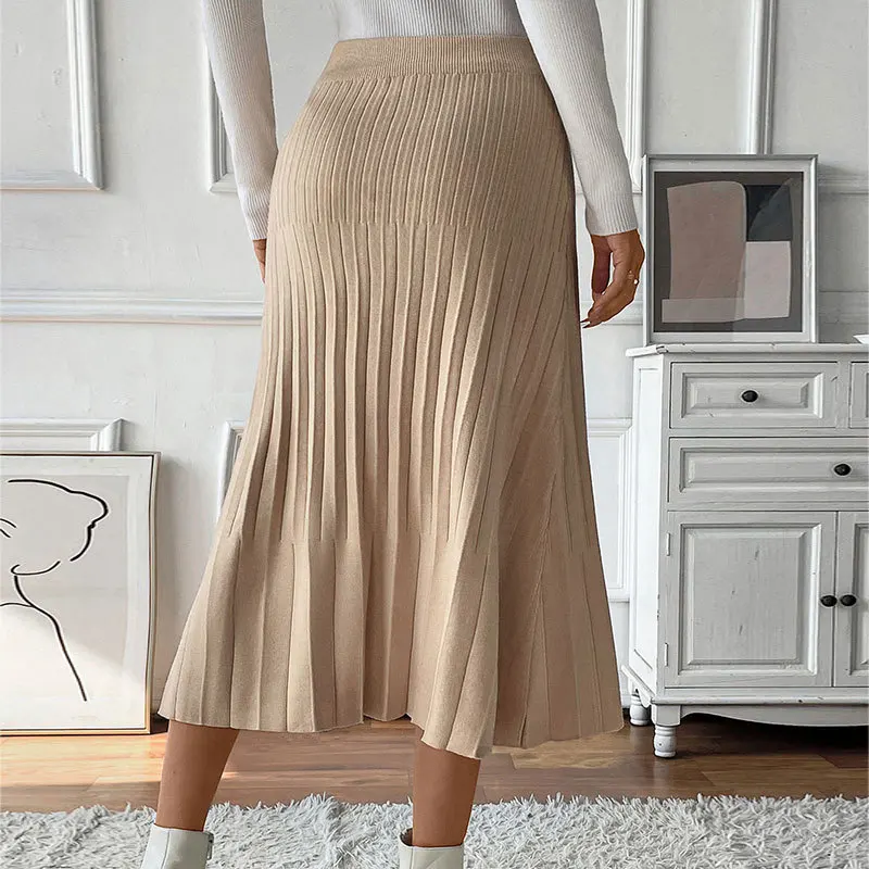 Fashionable Women's Slanted Shoulder Long Sleeved Solid Color Waist Cinching Sexy Style Dress 2