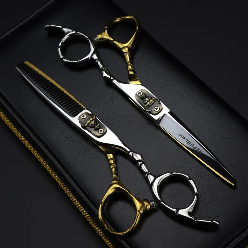 Japan Original 6 Inch Professional Hairdressing Scissors Thinning Barber Scissor Set Hair Cutting Scissors Salon Hair Shears