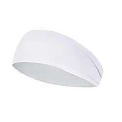 Unisex Sports Sweatband - Stretchy, Breathable, Quick-Dry Fitness Headwrap (WHITE)